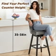 thumbnail image 2 of Fahomiss 26" Counter Height Swivel Bar Stools Set of 4, Gray Velvet Kitchen Island Chairs with Back, 2 of 9