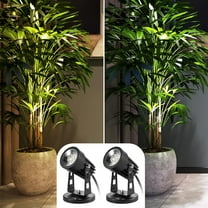 2Pack LED Spot Lights Indoor Uplights Plant Spotlights with 5.9 FT Cord Switch Warm White and Day White Adjustable Spot Lights for Plants Art Decor (Base and Stake Included)