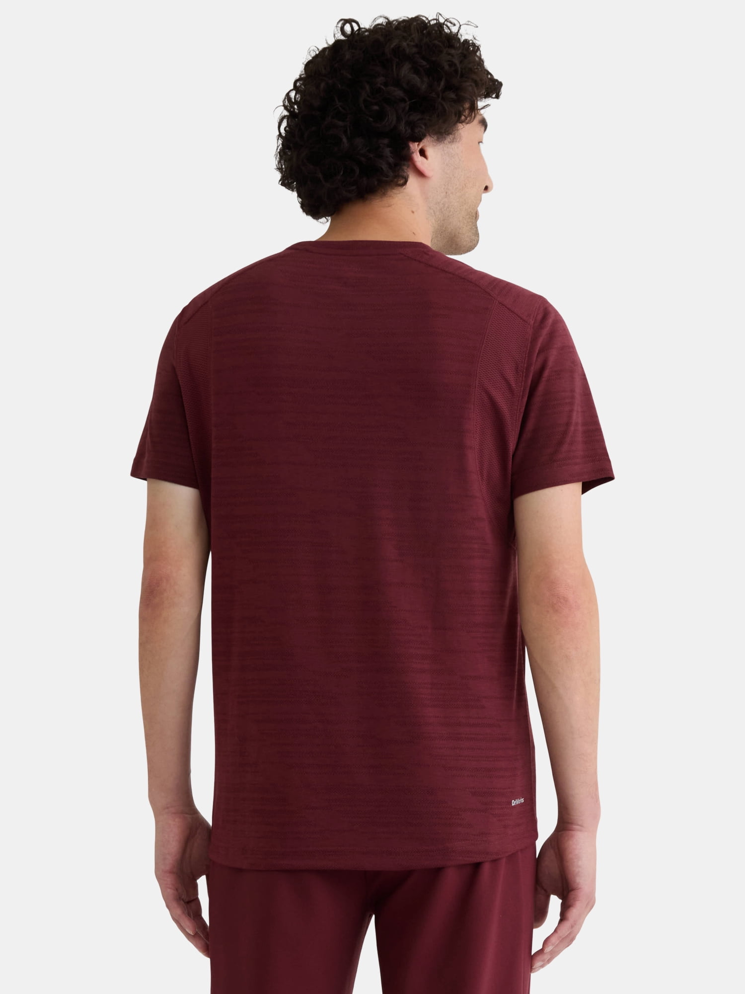 Athletic Works Men's and Big Men's Jacquard Short Sleeve Workout Shirt, Sizes S-3XL