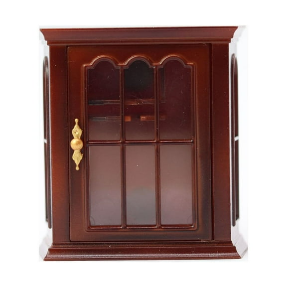 Brown Mini Wall Cabinet for Decor Vintage Style Plastic and Metal Material Small Size