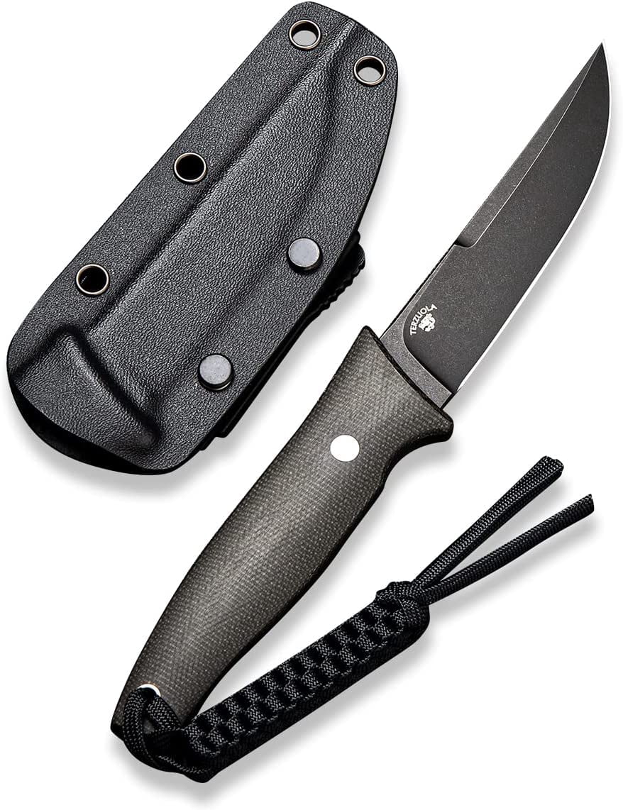 CIVIVI 4.07 in Drop-Point D2 Blade Tactical Knives, with Black Lanyard C19046-4
