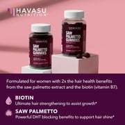Havasu Nutrition Saw Palmetto with 2500mcg Biotin, DHT Blocker Hair Supplement for Women, 60 Gummies