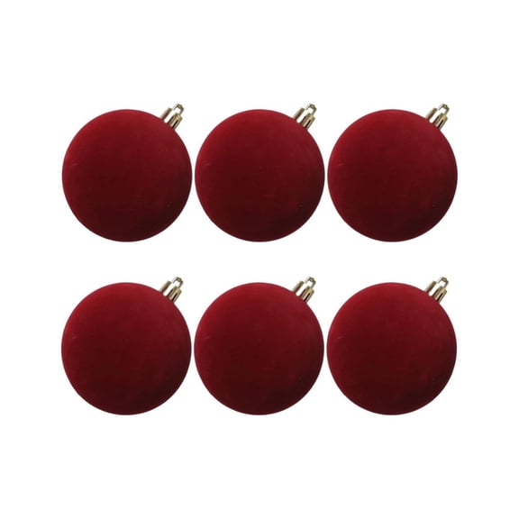 Velvet Christmas Balls 6 Pcs 3.94 Inch Shatterproof Christmas Tree Decorations Hanging Baubles Ornaments for Xmas Holiday Home Decor
