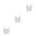 thumbnail image 1 of Sonducket Chaleco de tirantes para mujer Chaleco de verano de color sólido sin mangas sexy con cuello en V, blanco Type1 NO1 Sonducket CBP139625, 1 of 1