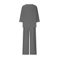 thumbnail image 6 of Jinhomg Two Piece Outfits for Women Sexy Solid V Neck Top And Pants Sweatsuit Set Flowy Comfortable Two Piece Outfit Gray,XXL, 6 of 7