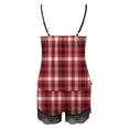 thumbnail image 6 of BONIXOOM Matching Christmas Pajamas For Couples Christmas Pajamas Women Loungewear Drawstring Sleeveless Plaid Sleepwear Sets Red L, 6 of 6