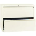 thumbnail image 4 of Scranton & Co 36" 2-Drawer Modern Metal Lateral Filing Cabinet in Off White, 4 of 6