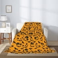 thumbnail image 5 of Throw Blanket for Couch Sofa and Bed, halloween spooky design Super Soft Plush Throw Blanket, Fuzzy Cuteness Comfy Warm Washable Flannel Blanket & Throws for All Season 60"x50", 5 of 7