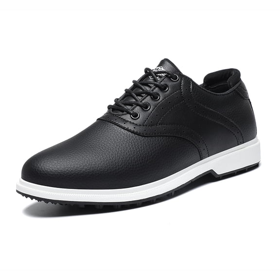 LASUDRAA Classic Mens Golf Footwear with Non-Slip Traction Outsole Comfortable Waterproof Golf Shoes