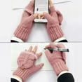 thumbnail image 5 of Winter Fingerless Gloves Mittens for Women Men Warm Wool Knitted Convertible Flip Top Mittens for Cold Weather, 5 of 6