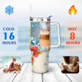 thumbnail image 4 of 40oz Pioneer Colorful Floral Stainless Steel Flip Straw Tumbler with Lid and Straw Spill Proof Travel Cup Double Wall Vacuum Insulated Coffee Mug with Handle White, 4 of 7