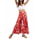 thumbnail image 4 of VISgogo Pantalones casuales de playa para mujer, pantalones anchos de cintura alta con vendaje delantero, S/ M/ L/ XL VISgogo moda, 4 of 8