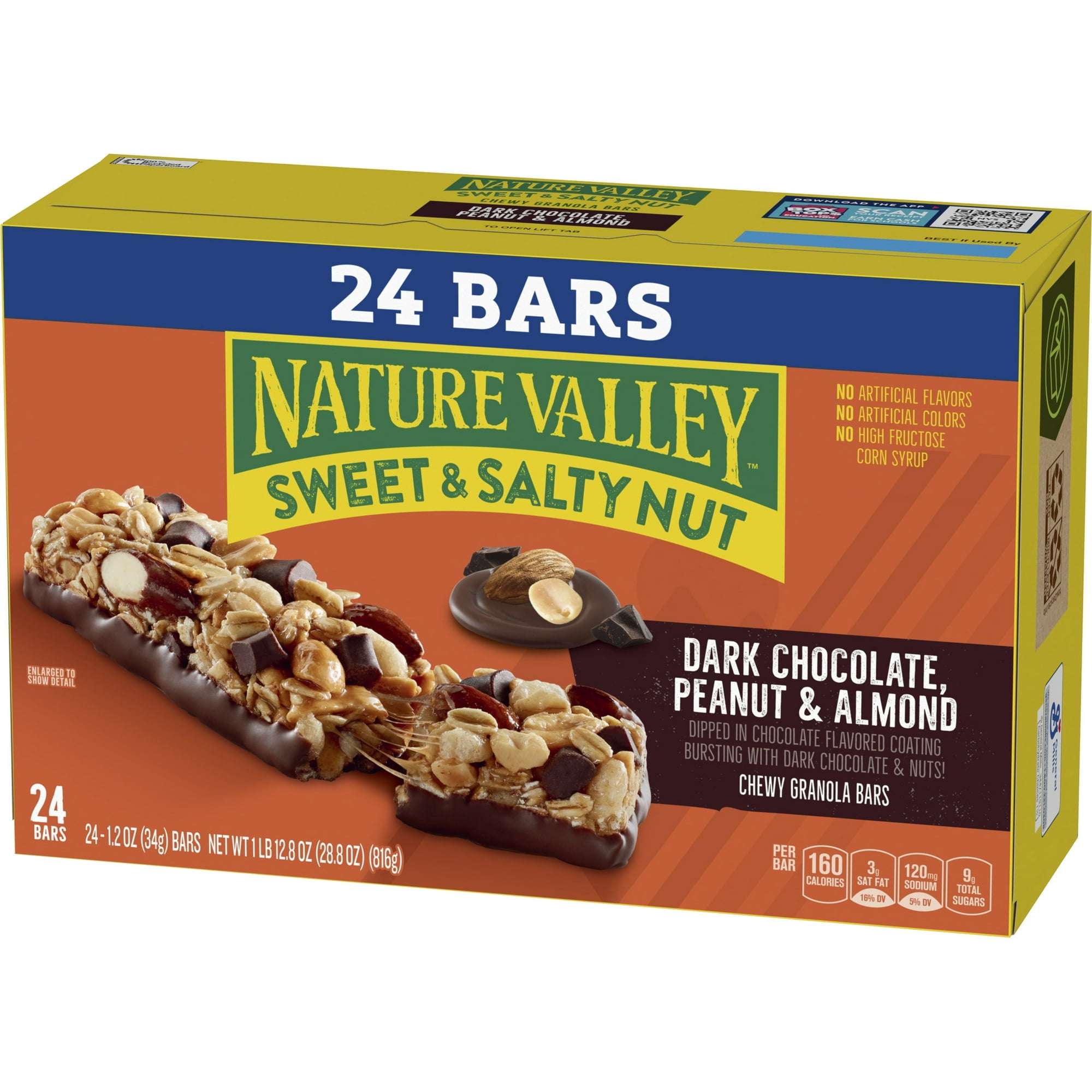 Pack of 2 Nature Valley Chewy Granola Bars, Dark Chocolate Peanut Almond, 24 Bars Each, 28.8 oz  with free  Cocoa Mix by ValueNest