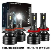 For Toyota Camry 2007-2011 2012 2013 2014 2015 2016 2017 2018 Led Headlight Bulbs 9005 H11 High&Low Beam 4pcs