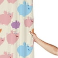 thumbnail image 3 of Shower Curtain, Artistic Cute Cartoon Pig Waterproof Fabric Plastic Shower Curtain, Drying Fast Bathroom Curtain with 9 Buttonholes, Ruffle Shower Curtain 60x72in, 3 of 8