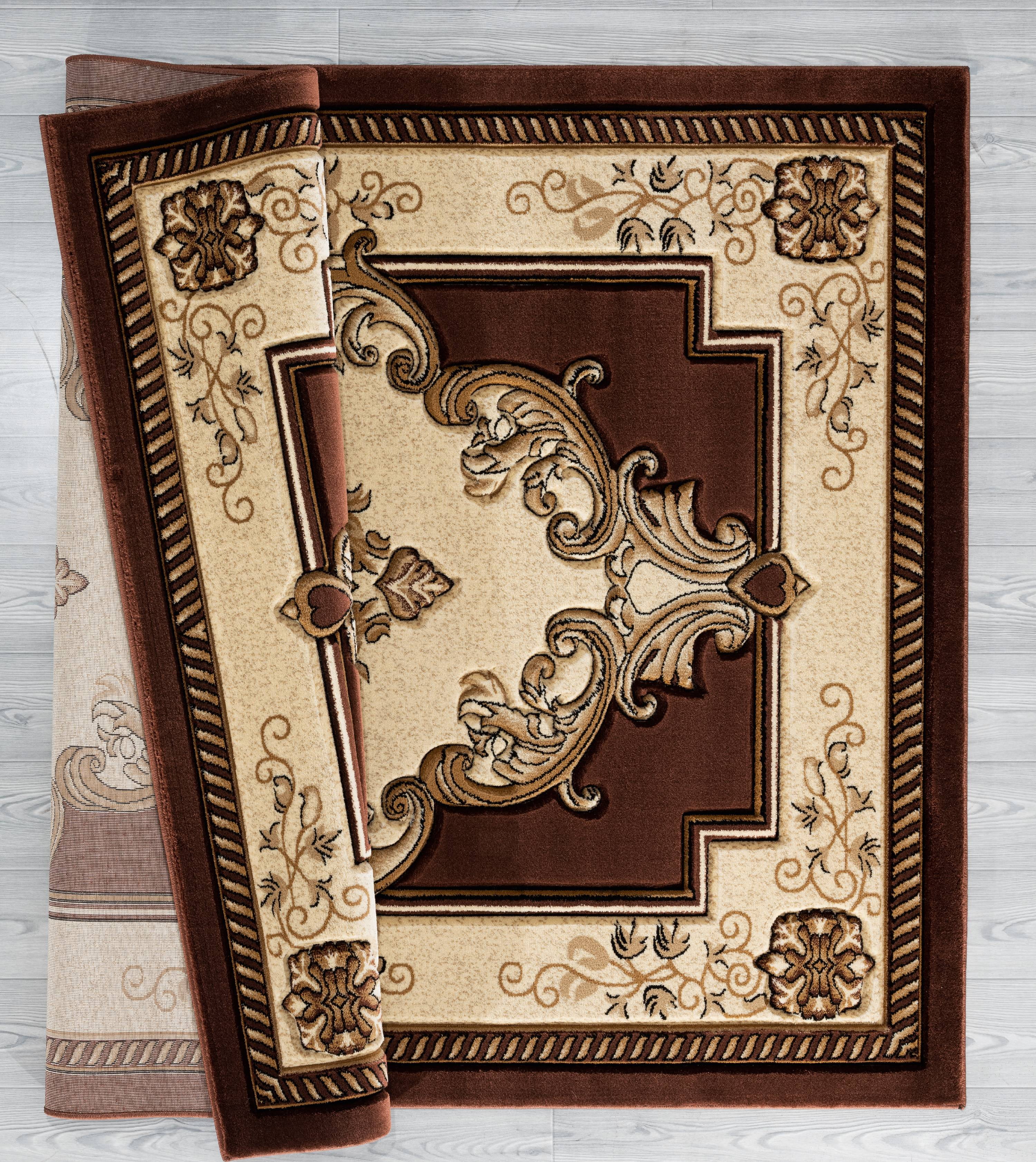 United Weavers Drachma Patras Traditional Medallion Area Rug, Chocolate, 5'3" x 7'6"