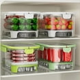 thumbnail image 6 of Big Discounts, Vsgery Outdoor Bento Box, Partitioned Food Storage, Camping Picnic, Transparent, Refrigerator, Fruit Basket, Food Grade, Sealed Container|Plastic,Green, 6 of 9