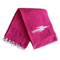thumbnail image 2 of Hot Pink Thunderbird Heavyweight Yoga Blanket- Made for Yoga! Hand Made Mexican Blanket, 2 of 6