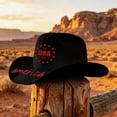 thumbnail image 4 of Homeyce American Flag Cowboy Hat Patriotic USA Western Hat 4th of July Party Unisex Cowboy Cowgirl Hat,Black, 4 of 5