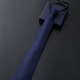 thumbnail image 4 of Corbata de vestir de negocios para hombre con cremallera para novio, corbata de rayas azules y negras para boda, 4 of 4
