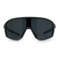 thumbnail image 4 of Mens Geometric Oversized Shield Sport Plastic Wrap Riding Sunglasses Grey - Black, 4 of 7