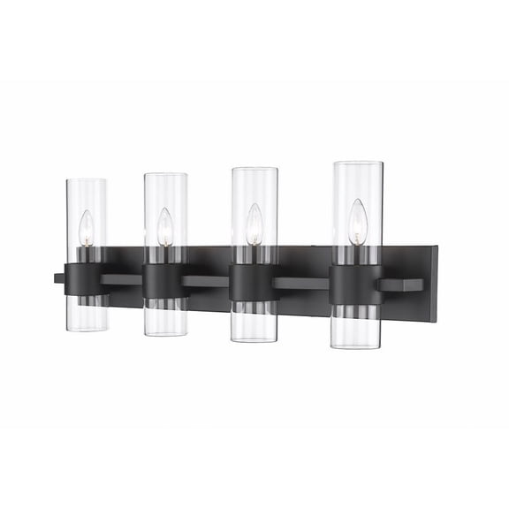 343-4V-MB-Z-Lite-Lawson - 4 Light Bath Vanity In Modern Style-11 Inches Tall and 32 Inches Wide-Matte Black Finish