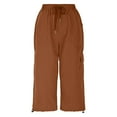thumbnail image 4 of RQYYD Capri Pants for Women's Hiking Capris Quick Dry Lightweight Ladies Summer Cargo Pants for Travel Camping, 4 of 6