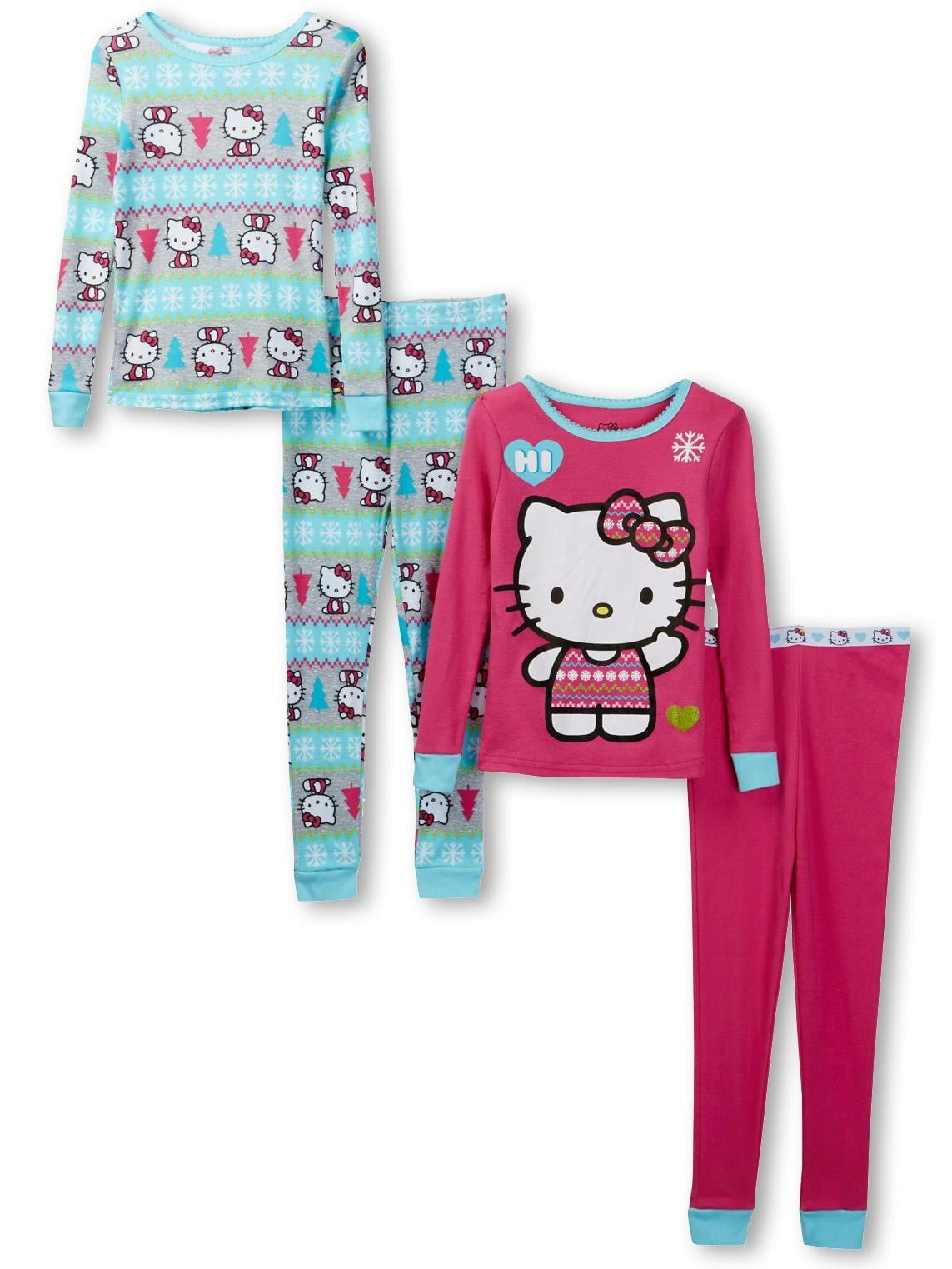 Hello Kitty Hello Kitty Little Girls Cotton 4 piece Pajama Set