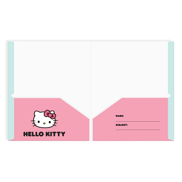 Hello Kitty 2-Pocket Paper Folder with 3 Prongs, 9.25