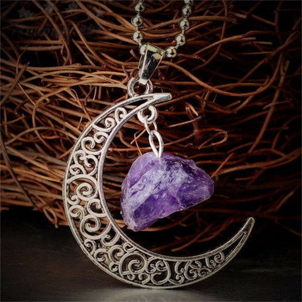 XWSHYW Collares Colgantes Colgante de Cristal de Cuarzo Natural, Collar de Piedras Preciosas Curativas de Chakras, Joyería
