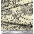 thumbnail image 3 of Soimoi White Cotton Poplin Fabric London Theme Architectural Print Sewing Fabric Yard 42 Inch Wide, 3 of 3