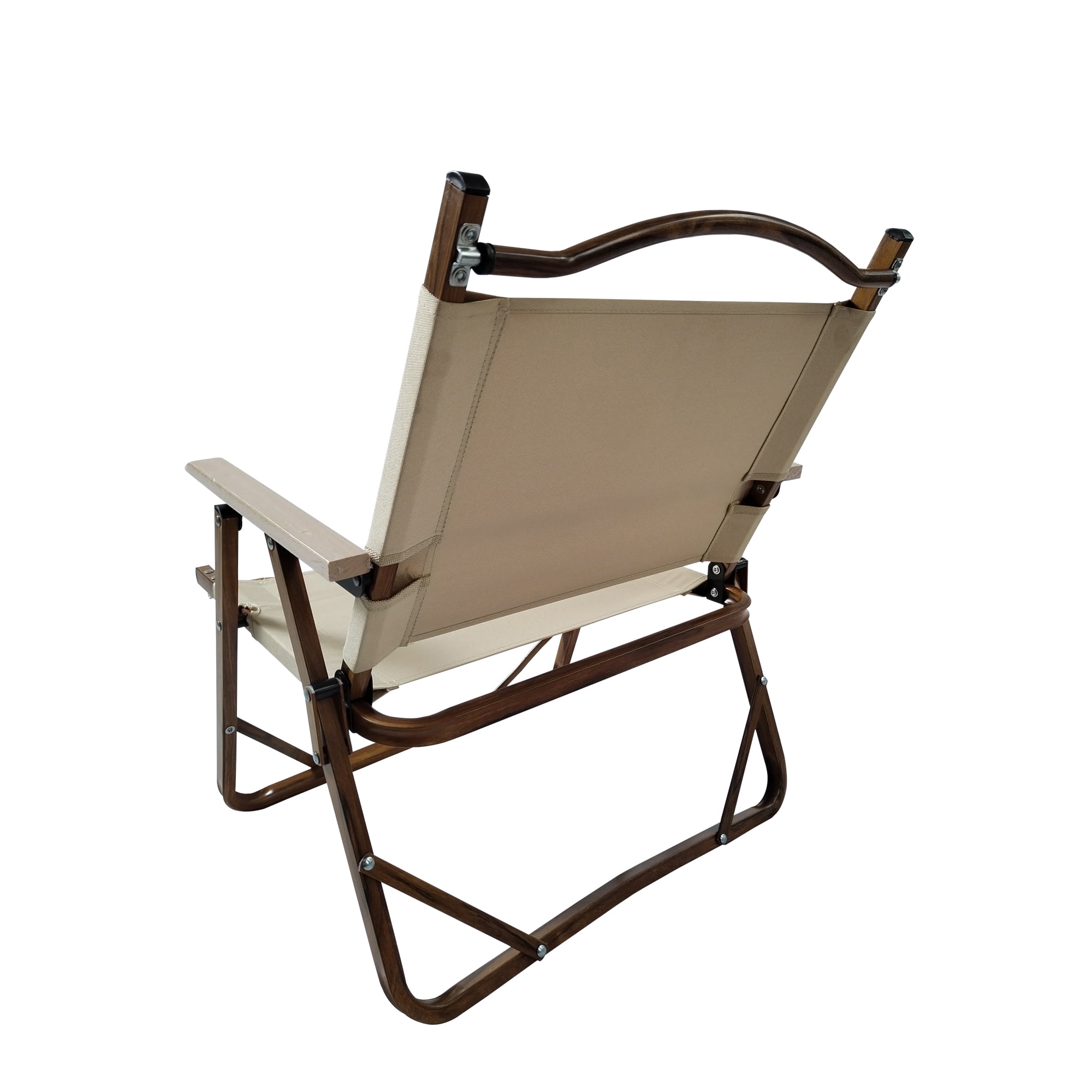 Foldable Portable Chair Set of 4,Camping Chair Directors Chair with Armrests Aluminium Frame for Beach,Picnic,Lawn,Natural02