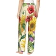 thumbnail image 3 of Picia Sunflower Cornflower Poppy Womens Soft Woven Cotton Elastic Waistband Sleep Pajama Pant Lounge Sleep Pant With Pockets And Drawstring-Small, 3 of 9