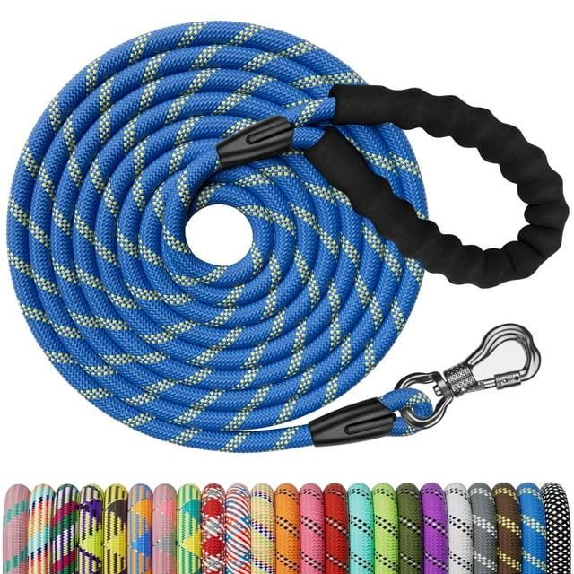 Correa para Perro NTR Cuerda de 15 m, Reflectante, Gancho Giratorio, Azul