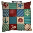 thumbnail image 2 of PKQWTM Nautical patchwork seashell starfish anchor wheel sailboat crab Reversible Mermaid Cushion Cover Home Decor Sequin Pillow Case Size 16x16 inches, 2 of 2
