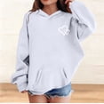 thumbnail image 2 of GiLiling Girls Preppy Heart Sweatshirt, Oversized Pullover Sweatshirt, Kids Fall Winter Long Sleeve Cute Print, Trendy Hoodie (Light Ashy, 5-6 Years), 2 of 7