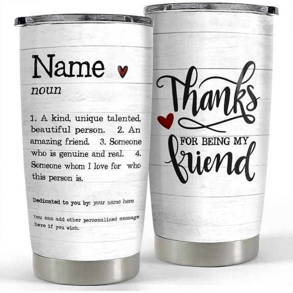 Personalized Best Friend Tumbler Best Friend Definition 20oz Tumblers with Lid Gift for Women Girl Best Friends Besties Soul Sisters Christmas Birthday