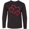 thumbnail image 3 of Inktastic Three Red Hearts Long Sleeve Youth T-Shirt, 3 of 5