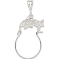 thumbnail image 4 of Sterling Silver Dolphin Charm Holder Solid Casted Polished Vibrant Delicate Sparkling Made for expressing your unique story, 4 of 4