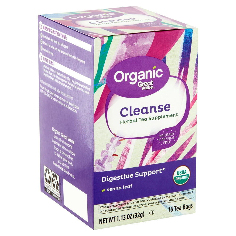 Great Value Organic Cleanse Tea Bags, 1.13 oz, 16 Ct