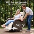thumbnail image 3 of Gymojoy 2pcs Outdoor Wicker Swivel Reclining Chair Patio Chaise Lounge Chair Recliner with Adjustable Backrest and Footrest for Pool Deck, 3 of 12