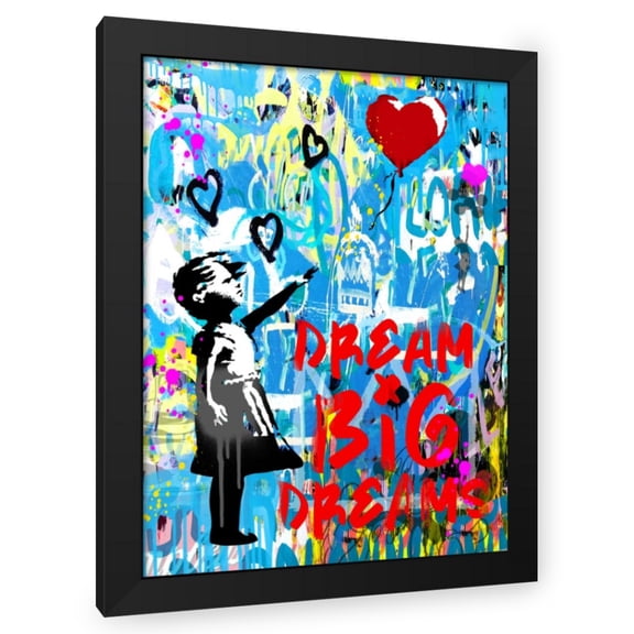 Stephen Chambers 19x24 Black Modern Wood Framed Wall Art Titled - Dream Big Dreams