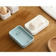 thumbnail image 3 of Estuche para platos Matsuzay de baño soporte para suministros de senderismo escurridor rectangular caja de jabón de doble capa Blanco HA079832-02, 3 of 6