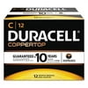 Duracell CopperTop Alkaline Batteries with Duralock Power Preserve Technology, C, 12/Box 140012