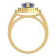 thumbnail image 4 of 2.48 ctw with Simulated Diamond Halo Accents Anniversary Ring for Women | Pear Cut Simulated Tanzanite | Hyperallergenic Solid 14K Yellow Gold, 4 of 5
