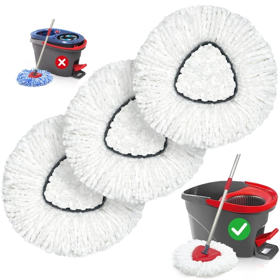 ZenClean Spin Mop Replacement Head 3 PCS Compatible with EasyWring 1 Tank System
