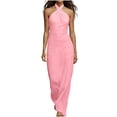 thumbnail image 2 of YuXingFu Summer Dresses for Women Maxi Halter Plus Size Womens Dress Sleeveless with Pockets Long Casual Summer Pink L, 2 of 6