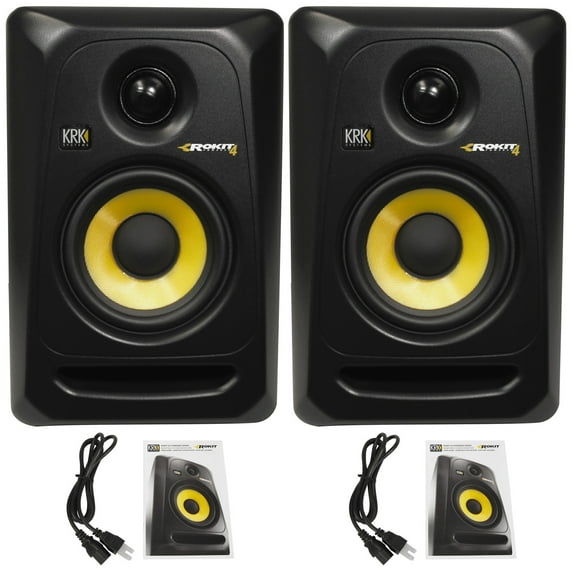 (2) KRK RP4G3 RP4-G3 Rokit Powered 4" Inch Studio Reference Monitor Speakers
