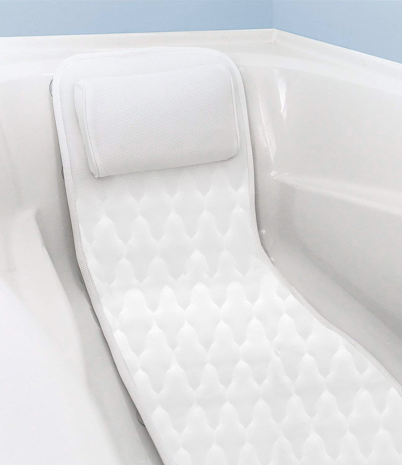 3D Mesh Quilted Air Bathtub Bath Mat Bath Bed with Suction Cups Non-Slip Full Body Spa Bath Mat Quick Dry Anti-Bacterial