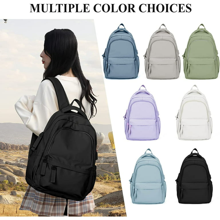 School Backpack for Women Men,Waterproof Bookbag for College Students Small  Cute Backpacks for Boy Girls Teens Fits 15.6Inch Notebook Black 